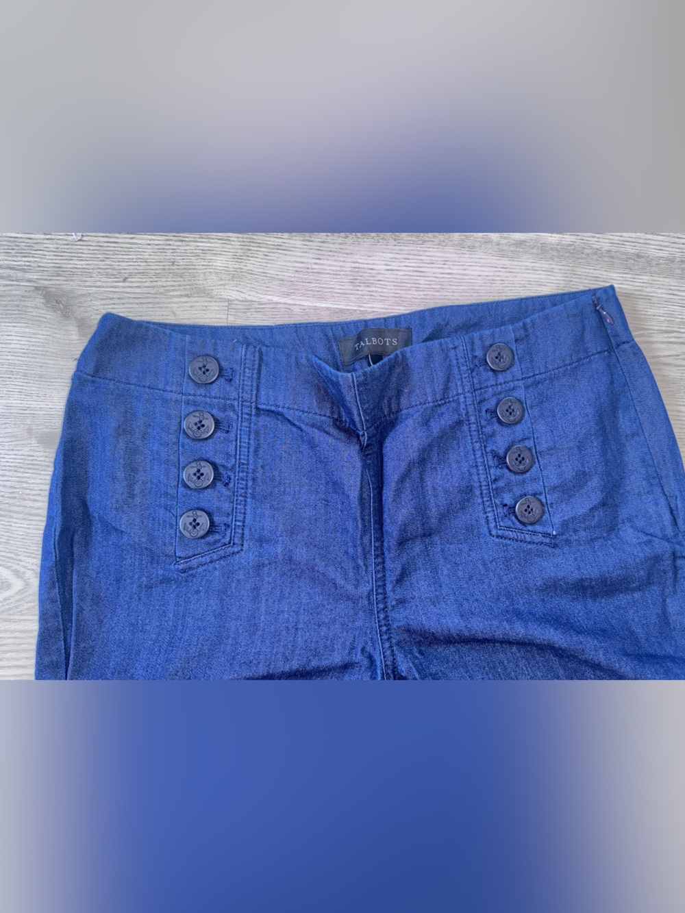 Talbots-  Navy Sailor-Style Button Front Pants Size 4